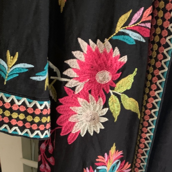 Johnny Was Black Coat with Multicolor Embroidery - Picture 5 of 12